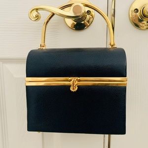 Navy blue with gold trim purse